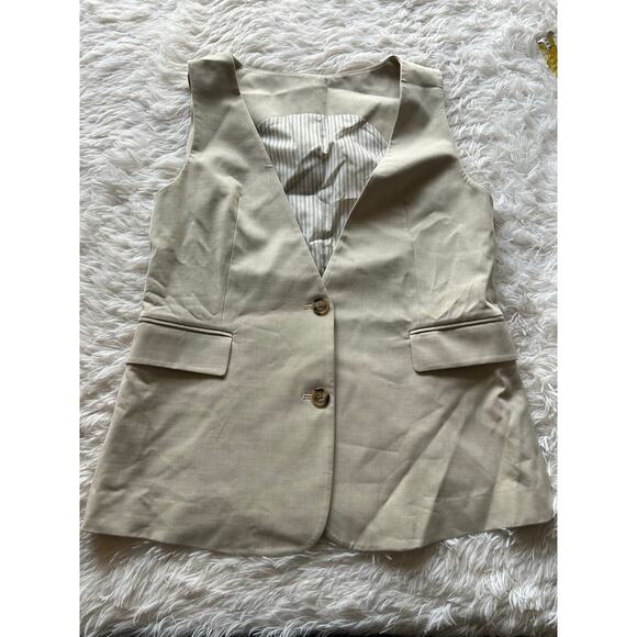 Urban Revivo Bundle Set Size 10 – Beige Tailored Vest & Black Midi Skirt - Picture 4 of 9